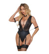 SUBBLIME - 954390 BODY SEXY AVEC PORTE-JARRETELLES NOIR L/XL
