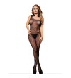 SUBBLIME - 952037 BODYSTOCKING UNE ÉPAULE RÉSEILLE AVEC DIAMANTS NOIR TAILLE UNIQUE
