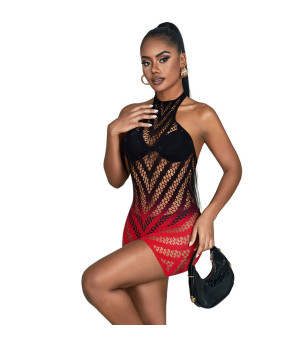SUBBLIME - 952242 ROBE RÉSILLE ÉLASTIQUE DÉGRADÉ ROUGE ET NOIR TAILLE UNIQUE