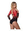 SUBBLIME - 952259 ROBE RÉSILLE ÉLASTIQUE MANCHES LONGUES DÉGRADÉ ROUGE ET NOIR TAILLE UNIQUE