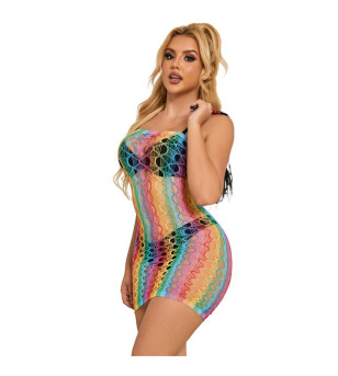 SUBBLIME - 952365 ROBE RÉSEILLE ÉPAULES NUES ARC-EN-CIEL TAILLE UNIQUE