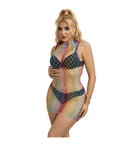 SUBBLIME - 952433 ROBE RÉSILLE SANS MANCHES COL MONTANT ARC-EN-CIEL TAILLE UNIQUE