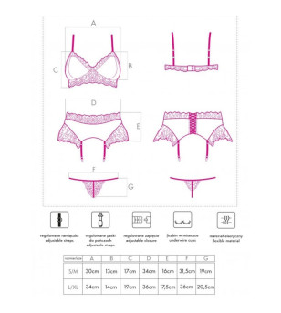 LIVCO CORSETTI FASHION - NAHIR LC 20214 SOUTIEN-GORGE + CULOTTE + PORTE-JARRETELLES L/XL