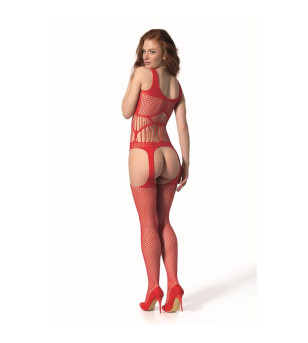 PASSION - BS 106 BODYSTOCKING ROUGE TAILLE UNIQUE