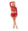 LEG AVENUE - JUPE COURTE ET MINI-JUPE EN FILET BRILLANT ROUGE