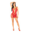 LEG AVENUE - MINI ROBE EN MAILLE À BRETELLES ROUGE