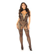 LEG AVENUE - BODYSTOCKING EN MAILLE SANS FOURREAU NOIR TAILLE UNIQUE