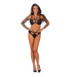 LIVCO CORSETTI FASHION - PEIGNOIR + CHEMISE + STRING MELISENDA CF 1709 NOIR S