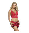 SUBBLIME - 953904 CHEMISIER DE NUIT EN SOIE ET DENTELLE + CULOTTE ROUGE L/XL