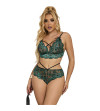 SUBBLIME - 954086 SOUTIEN-GORGE + CULOTTE DENTELLE VERT S/M