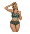 SUBBLIME - 954093 SOUTIEN-GORGE + CULOTTE DENTELLE VERT L/XL