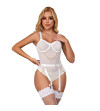 SUBBLIME - 954291 BODY AVEC CHAÎNES + PORTE-JARRETELLES BLANC L/XL