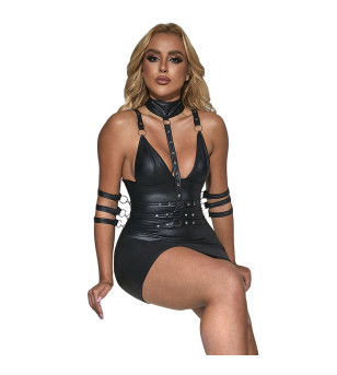 SUBBLIME - 954406 ROBE BONDAGE EN CUIR NOIR S/M