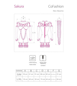 LIVCO CORSETTI FASHION - COMBINAISON SAKURA CF 90357 + GANTS LONGS + PORTE-JARRETELLES NOIR S/M