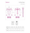 LIVCO CORSETTI FASHION - COMBINAISON SAKURA CF 90357 + GANTS LONGS + PORTE-JARRETELLES NOIR S/M