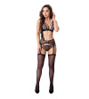 LIVCO CORSETTI FASHION - SOUTIEN-GORGE + PORTE-JARRETELLES + CULOTTE CELESTE LC 20246 NOIR S/M