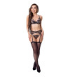 LIVCO CORSETTI FASHION - SOUTIEN-GORGE + PORTE-JARRETELLES + CULOTTE KEILA LC 20245 NOIR L/XL