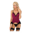 LIVCO CORSETTI FASHION - AGRAFENA CF 90436 CORSET + STRING BORDEAUX S/M