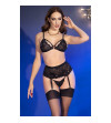 CHILIROSE - CR 4728 ENSEMBLE SOUTIEN-GORGE + STRING + BAS NOIR M