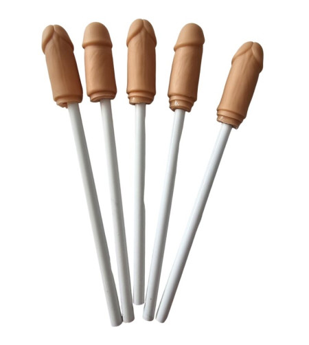 DIABLO PICANTE - 5 CRAYONS AVEC POINTE DE PÉNIS NATURELLE