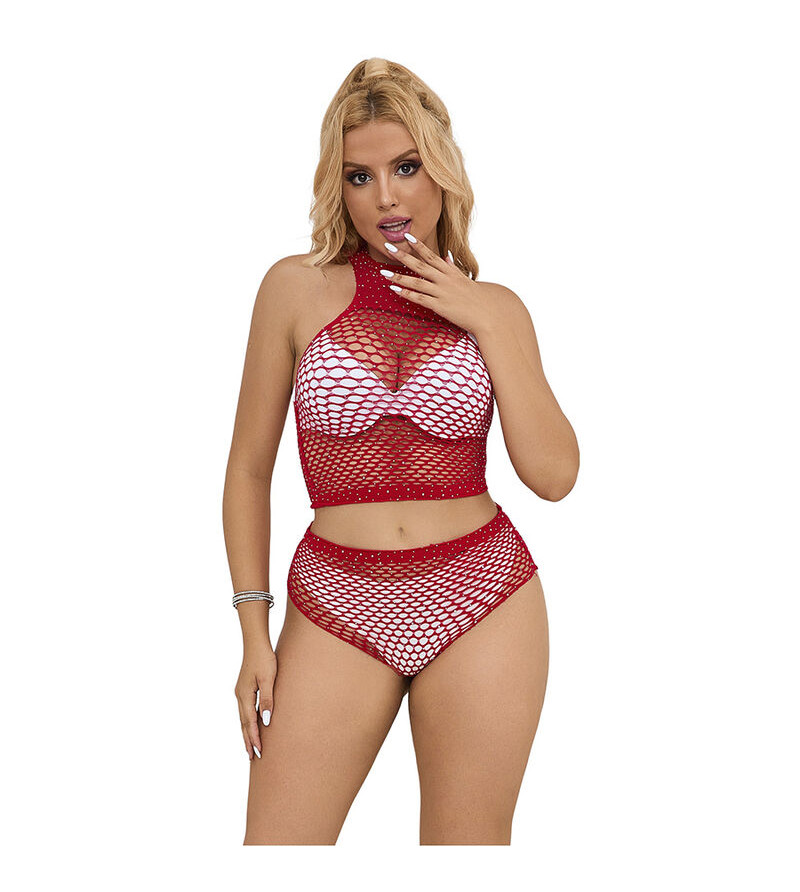 SUBBLIME - 952402 ENSEMBLE RESILLE AVEC LOSANGES ROSES TAILLE UNIQUE