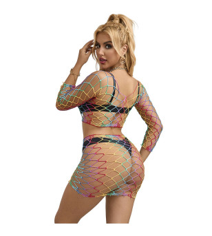 SUBBLIME - 952440 ENSEMBLE 2 PIÈCES RÉSEILLE MANCHES LONGUES ARC-EN-CIEL TAILLE UNIQUE