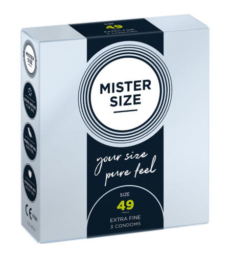 MISTER SIZE - PRÉSERVATIF TAILLE S 49 MM (3 UNITÉS)