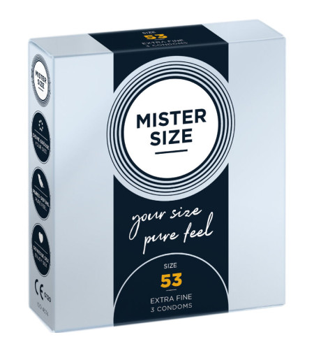 MISTER SIZE - PRÉSERVATIF TAILLE M 53 MM (3 UNITÉS)