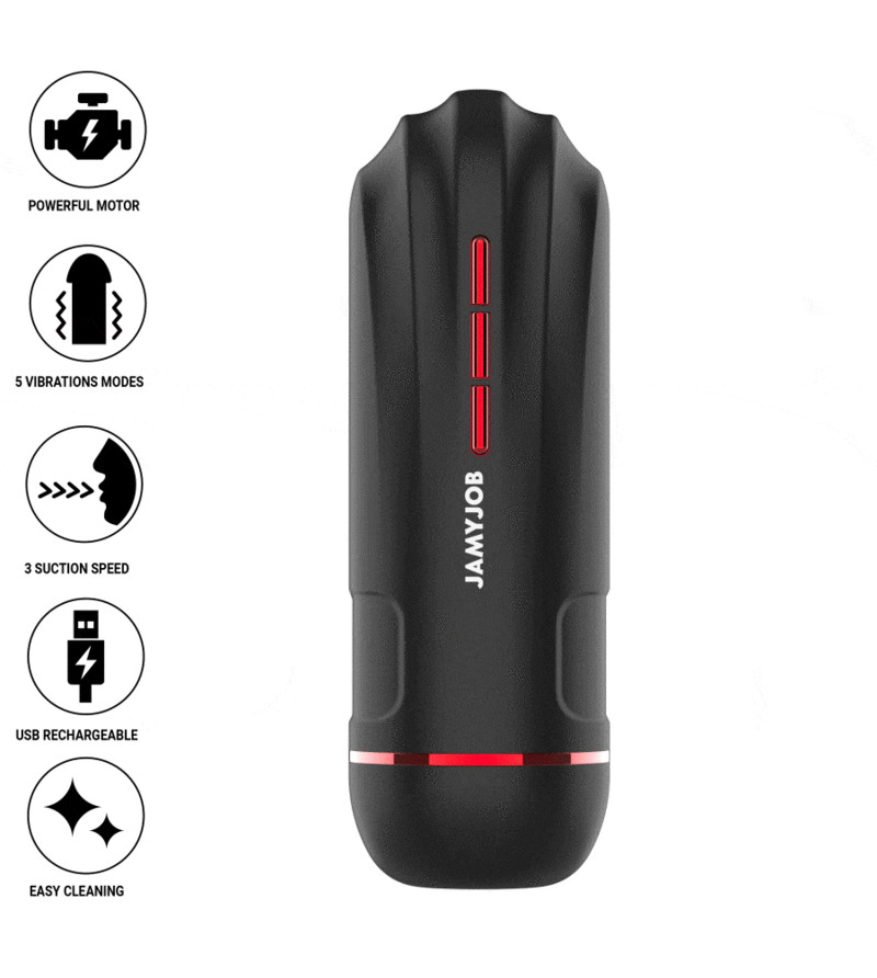 JAMYJOB - MASTURBATEUR BUCCAL AUTOMATIQUE MEGABITE 5 MODES D'ONDES STIMULANTES ET DE VIBRATIONS