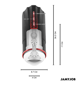 JAMYJOB - MASTURBATEUR BUCCAL AUTOMATIQUE MEGABITE 5 MODES D'ONDES STIMULANTES ET DE VIBRATIONS