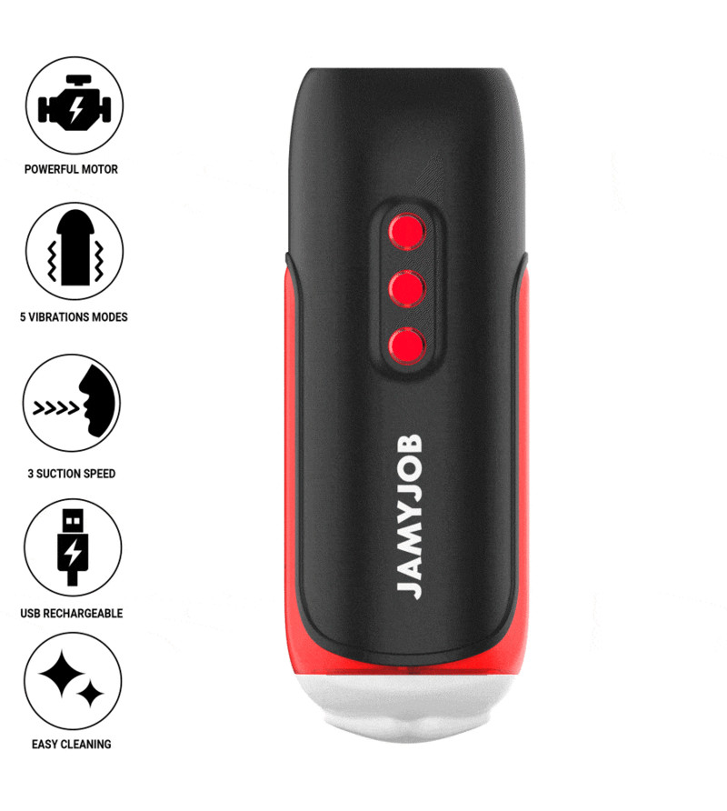 JAMYJOB - MASTURBATEUR BUCCAL AUTOMATIQUE BLAZE 5 MODES ONDES STIMULANTES ET VIBRATIONS