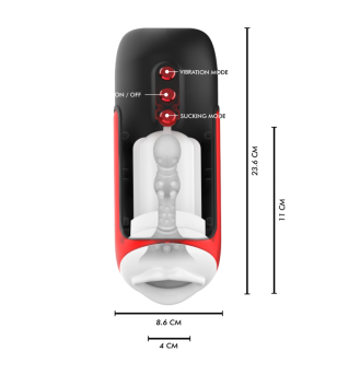 JAMYJOB - MASTURBATEUR BUCCAL AUTOMATIQUE BLAZE 5 MODES ONDES STIMULANTES ET VIBRATIONS