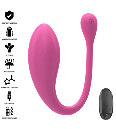 INTENSE - JANICE U VIBRATEUR DOUBLE STIMULATION 10 VIBRATIONS ROSE TÉLÉCOMMANDE