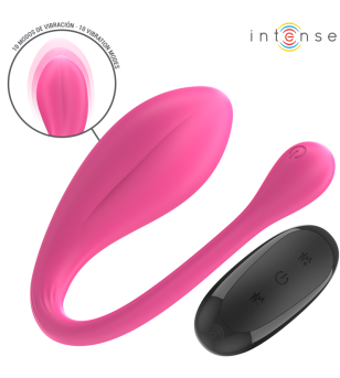 INTENSE - JANICE U VIBRATEUR DOUBLE STIMULATION 10 VIBRATIONS ROSE TÉLÉCOMMANDE