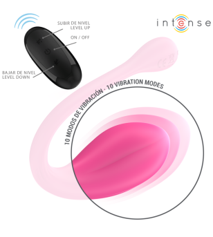 INTENSE - JANICE U VIBRATEUR DOUBLE STIMULATION 10 VIBRATIONS ROSE TÉLÉCOMMANDE