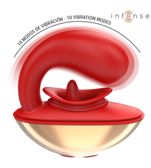 INTENSE - VIBRATEUR  STIMULATEUR MARIAH EN FORME DE U 10 VIBRATIONS ROUGE