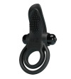 PRETTY LOVE - DOUBLE ANNEAU VIBRANT + STIMULATEUR DE CLITORIS 10 VIBRATIONS NOIR