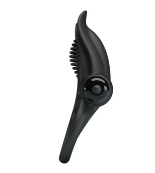 PRETTY LOVE - DOUBLE ANNEAU VIBRANT + STIMULATEUR DE CLITORIS 10 VIBRATIONS NOIR