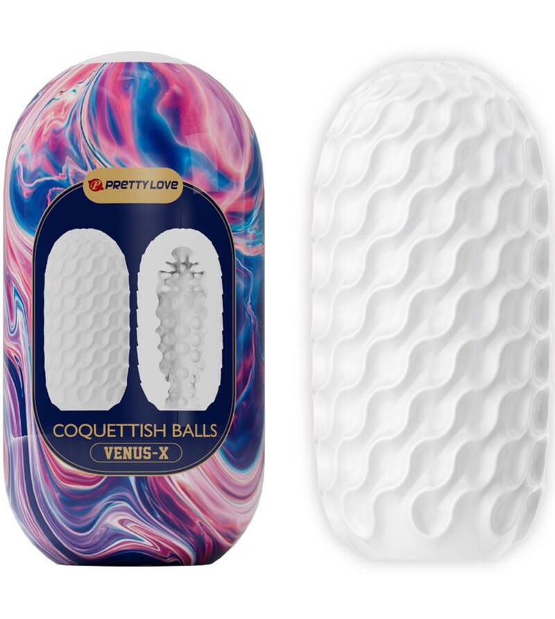 PRETTY LOVE - COQUETTISH BALLS MASTURBATEUR HOMME EN SILICONE BLANC