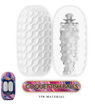 PRETTY LOVE - COQUETTISH BALLS MASTURBATEUR HOMME EN SILICONE BLANC