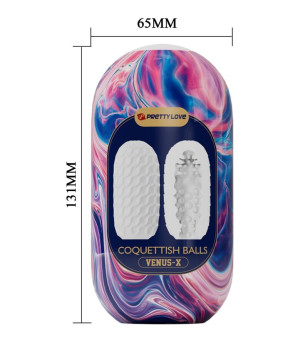 PRETTY LOVE - COQUETTISH BALLS MASTURBATEUR HOMME EN SILICONE BLANC