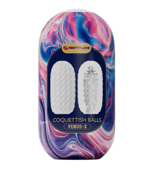 PRETTY LOVE - COQUETTISH BALLS MASTURBATEUR HOMME EN SILICONE BLANC