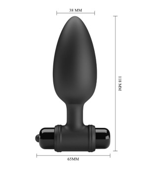 PRETTY LOVE - VIBRA BUTT PLUG 2 PLUG ANAL 10 VIBRATIONS NOIR