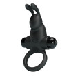 PRETTY LOVE - ANNEAU VIBRANT + STIMULATEUR DE CLITORIS RABBIT 10 VIBRATIONS NOIR
