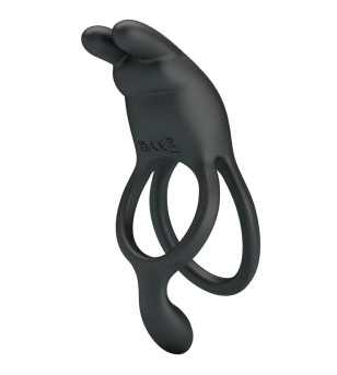 PRETTY LOVE - SETH DOUBLE ANNEAU VIBRANT LAPIN 7 VIBRATIONS NOIR