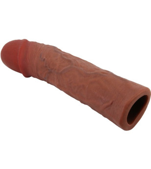 PRETTY LOVE - MANCHON DE PÉNIS DEREK AVEC EXTENSION DE 7,6 CM MULÂTRE