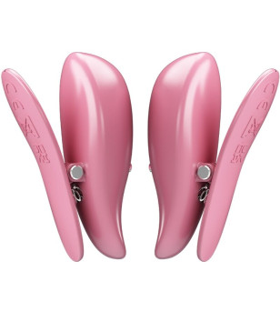 PRETTY LOVE - PINCES À TÉTONS CAILEY 10 VIBRATIONS TÉLÉCOMMANDE ROSE