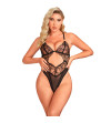 SUBBLIME - 955212 BODY TRANSPARENT AVEC DENTELLE CREUSE NOIRE S/M
