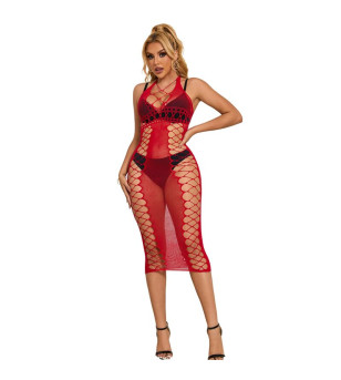 SUBBLIME - 952327 ROBE LONGUE RÉSEILLE ROUGE TAILLE UNIQUE