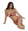 SUBBLIME - 955526 ENSEMBLE SOUTIEN-GORGE AVEC CHAÎNES ET COEUR EN MAILLE ROUGE L/XL